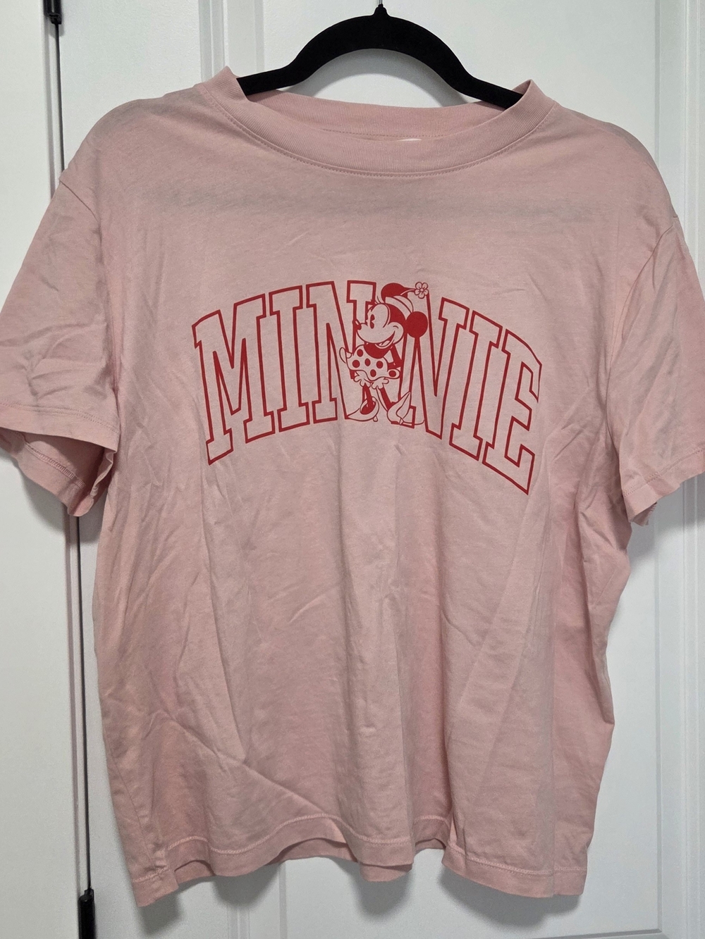H&M Pink Disney Graphic Tee with Red Print